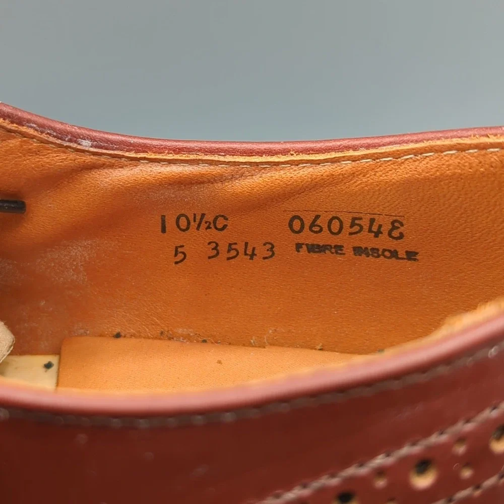Vintage LL Bean Leather Plain Toe Derby Dress Shoes Mens 10.5 C Brown USA